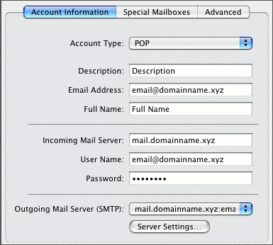 Windstream email settings for mac mail password